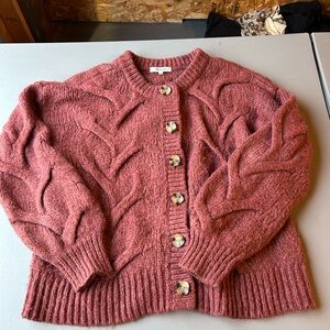 Madewell Cable Knit Cardigan - Rosewood